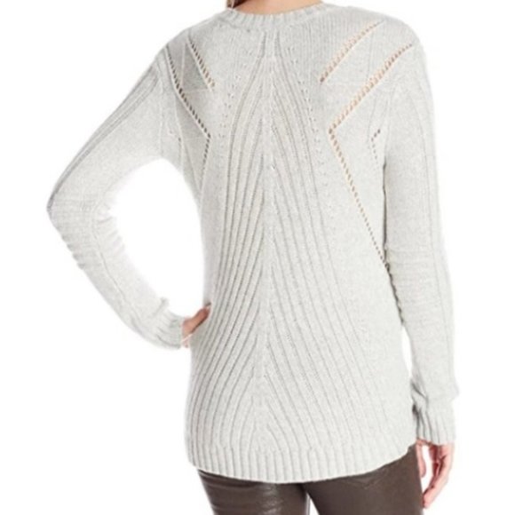 🤍 SAM EDELMAN | Dove Pointelle Knit Mix Sweater - Picture 9 of 9